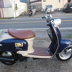 YAMAHA 2st VINOビーノ　希少パーツ付　ダークブルー セル始動　メーターオーバーし速く好調 　バッテリープラグフィルター新品交換 キャブ洗浄他かなりお金かけ多数交換 納車整備点検済み 登録後すぐ乗り出せます。直接引き渡し　配送手配も可　SA10J　５AU　４JP　原付の画像