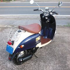 YAMAHA 2st VINOビーノ　希少パーツ付　ダークブルー セル始動　メーターオーバーし速く好調 　バッテリープラグフィルター新品交換 キャブ洗浄他かなりお金かけ多数交換 納車整備点検済み 登録後すぐ乗り出せます。直接引き渡し　配送手配も可　SA10J　５AU　４JP　原付の画像