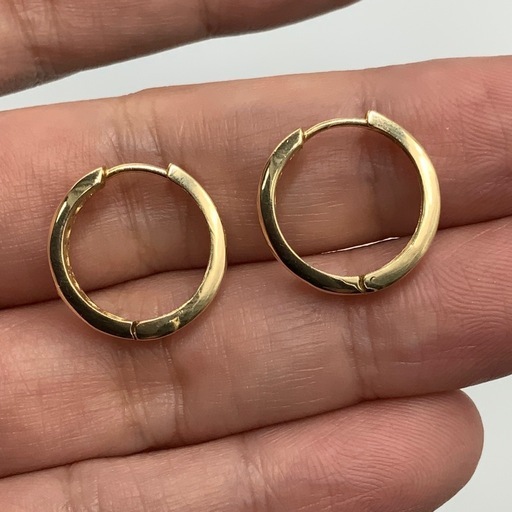 K18 ダイヤ　ルビー　フープピアス　4.8g