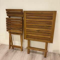 ウッドテーブル&チェア(折りたたみテーブルと椅子)の画像