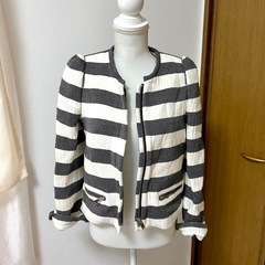 【未使用タグ付き】zara woman 定価15990円 ザラ　ボーダージャケット  の画像