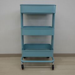 スチールワゴン（ターコイズ）【小金井市民限定】（小金井市再生家具）品番：04-01-03 ※新規優先の画像
