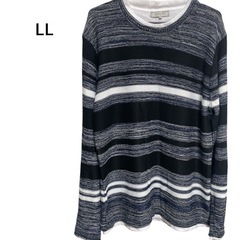 YOUTILTY ストライプニットカットソー LL