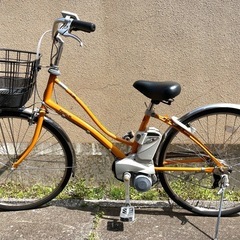 電動アシスト付き自転車　新生活にぜひ！中古　オレンジ