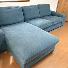 IKEA KIVIK】3人掛け L字 カウチソファ 洗えるカバー付き 替え