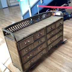ラタンチェスト【町田市再生家具】250064の画像