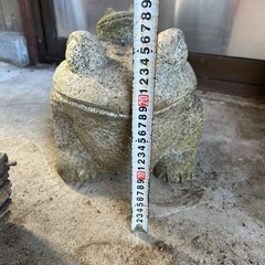 引取り限定石製カエルの置物縁起物骨董庭玄関オブジェ (一升だき 引取り限定石製カエルの置物縁起物骨董庭玄関オブジェ (一升だき