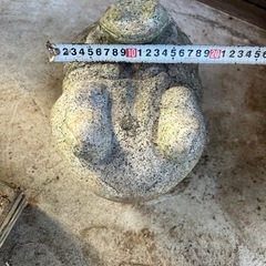 大特価放出！ 引取り限定石製カエルの置物縁起物骨董庭玄関オブジェ (一升だき オーナメント・オブジェ