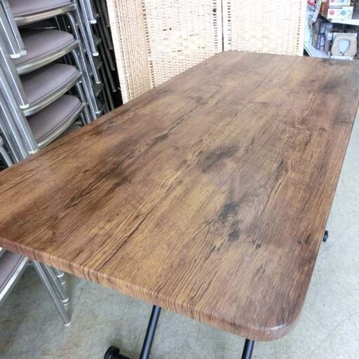 昇降テーブル 幅120cm 木目調 高さ12～70cm ブラウン センターテーブル