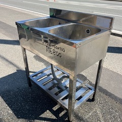 ☆中古品  アズマ2槽シンク  750×450×800  厨房用...