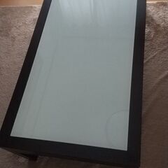 ニトリ センターテーブル 焦げ茶✕ガラス