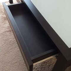 ニトリ センターテーブル 焦げ茶✕ガラスの画像