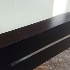 ニトリ センターテーブル 焦げ茶✕ガラスの画像