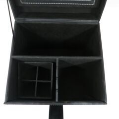 メイクボックス 化粧品収納 ミラー付き 引き出し ブラック 幅25cm×奥行25cm×高さ26cmの画像