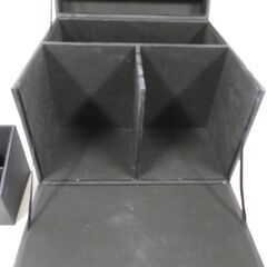 メイクボックス 化粧品収納 ミラー付き 引き出し ブラック 幅25cm×奥行25cm×高さ26cmの画像