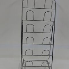 金属製 スリッパラック スリッパスタンド 6足収納 折り畳み 幅30cm×奥行27cm×高さ80cmの画像