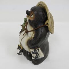 置物 信楽焼 たぬき 狸 開運 縁起物 笠取り外し可能 幅20cm×奥行20cm×高さ27.5cmの画像