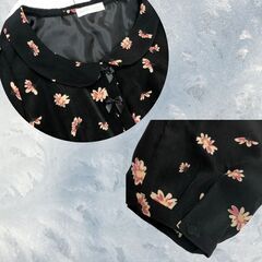 未使用　アース ミュージック&エコロジー　花柄ワンピース　黒　フリーサイズ  S_060の画像