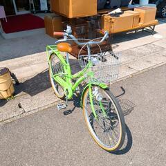24インチ自転車 Abbey Rd SD14080126  通勤・通学に！明るい黄緑色のシティサイクル 【浜村鹿野温泉ICから3分 買取本舗、 宮本リサイクル 営業時間9～19時 定休日水曜のみ←連絡できませんm(_ _)m】の画像
