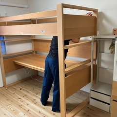 マットレス付きロフトベッドの画像