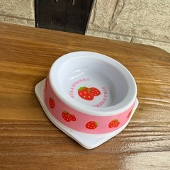 🍓フードボウル   犬 猫用食器  ストロベリー150ml  ペットショップで¥1000で購入 の画像