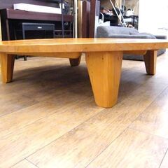 ちゃぶ台 パイン材 幅150×奥150×高34 ローテーブル 座卓 食事テーブル 大型 天然木 ラウンドテーブル 札幌市厚別区 厚別店の画像