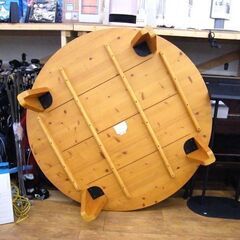 ちゃぶ台 パイン材 幅150×奥150×高34 ローテーブル 座卓 食事テーブル 大型 天然木 ラウンドテーブル 札幌市厚別区 厚別店の画像