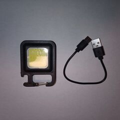 ミニ 投光器 ledライト USB充電式 キーホルダー式
