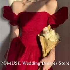 L〜LLぽっちゃり花嫁◎ ウエディングドレス 前撮り 二次会ドレス 赤ドレスの画像