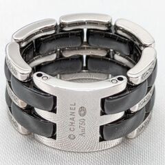 【CHANEL】J2639 J12ウルトラコレクション ダイヤリング☆A品☆質屋 ユニオン本通店 シャネル セラミックの画像