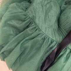 LL ぽっちゃり花嫁◎ アナ風 モスグリーン シフォンラメ カラードレスの画像