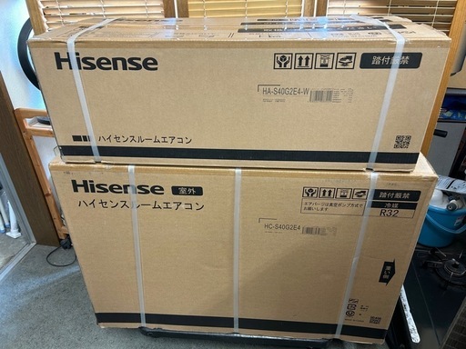 新品未使用品！　ハイセンスルームエアコン　HA-S40G2E4-W　2024年モデル　おもに14畳用　⑤
