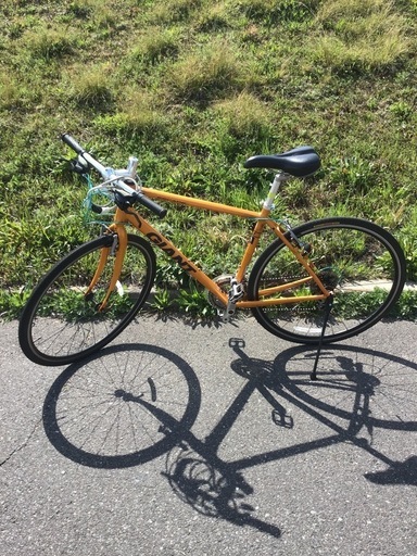※売れました子※ 自転車　軽自動車にも積載可能！ 通勤通学に！　２４段変速　オレンジ×チェレステブルー　クロスバイク　ジャイアントエスケープ
