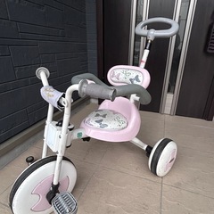 ディズニーミニー　手押し三輪車　ピンク