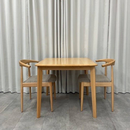 KD-11【新入荷　リサイクル品】ニトリ　N-コレクション　ダイニング3点セット　ナチュラル