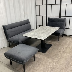 KD-15【新入荷　アウトレット品】松田家具　ハイスター　リビングダイニング4点セット　ネイビー系の画像