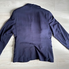 H&M スキニーフィット テーラードジャケット ネイビーの画像