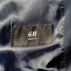 H&M スキニーフィット テーラードジャケット ネイビーの画像