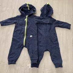 恐竜 ロンパース 2枚セットの画像