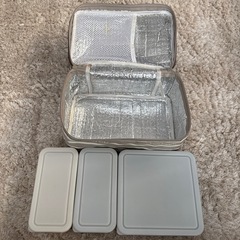 [中古] petit copain お弁当箱 ランチボックス ピクニック 運動会 専用保冷バッグ付きの画像