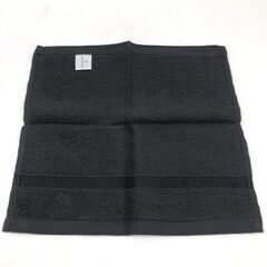 ss7506 未使用 ハンドタオル 10枚セット ブラック 30×30cm 綿100％ ウォッシュタオル おしぼり 黒 まとめ売り ストック用の画像