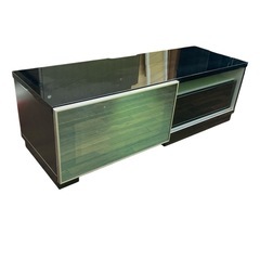 美品　シギヤマ家具 モダンなテレビボード スライド式 ブラック系...
