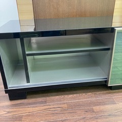 美品　シギヤマ家具 モダンなテレビボード スライド式 ブラック系 大型 幅130の画像