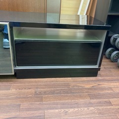 美品　シギヤマ家具 モダンなテレビボード スライド式 ブラック系 大型 幅130の画像