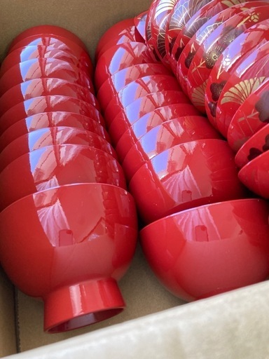 蓋付きお椀　お吸い物碗　漆器　20客セット　お正月　お祝い　赤色 蓋付きお椀 お吸い物碗 漆器 20客セット お正月 お祝い 赤色