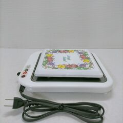 【美品】商卓上IH調理器 MKT-323 保温＆加温トレー　花柄　温め　取扱説明書　有り　250407-7Ｙ 取扱説明書　有りの画像