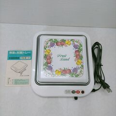【美品】商卓上IH調理器 MKT-323 保温＆加温トレー　花柄　温め　取扱説明書　有り　250407-7Ｙ 取扱説明書　有りの画像