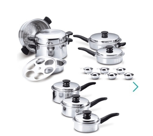 ステンレス鍋セット 圧力鍋・蒸し器付き