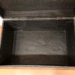 ヴィンテージ　木製 蓋付きボックス ブラック ☆配送応相談☆の画像