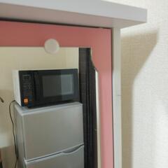 棚＆ハンガー掛け付き鏡台の画像
